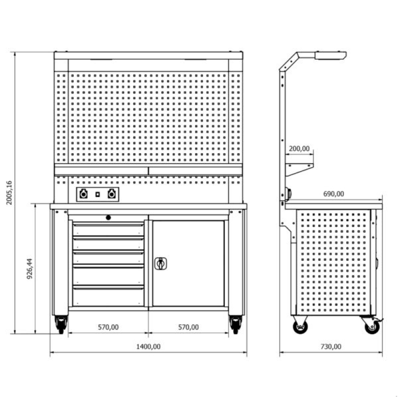 Werkstattausstattung of the type Neox ProLinePlus-1765 mobile Werkbank 140x73x200cm, Neumaschine in mixnitz (Picture 4)
