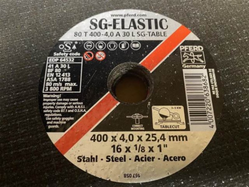 Werkzeuge des Typs Sonstige 400x4,0x25,4mm skæreskiver, Gebrauchtmaschine in Hemmet (Bild 2)