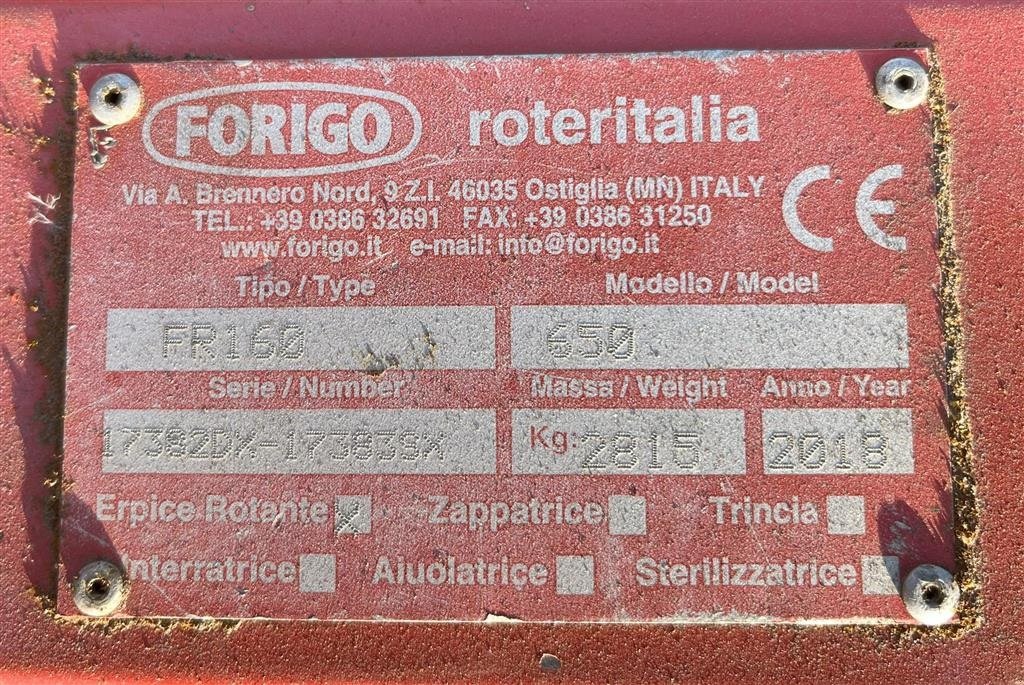 zapfwellenbetriebenes Gerät Türe ait Forigo FR160-650, Gebrauchtmaschine içinde Bredsten (resim 8)