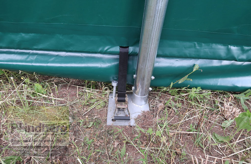 Zelthalle του τύπου P.Lindberg GmbH Rundbogenhalle 12 x 9,15 x 4,5 m UV-beständig robust PVC-Plane 610 g/m² Lagerzelt Bodenanker Skylights, Neumaschine σε Großenwiehe (Φωτογραφία 9)