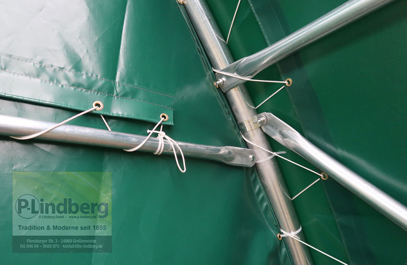 Zelthalle του τύπου P.Lindberg GmbH Rundbogenhalle 12 x 9,15 x 4,5 m UV-beständig robust PVC-Plane 610 g/m² Lagerzelt Bodenanker Skylights, Neumaschine σε Großenwiehe (Φωτογραφία 10)