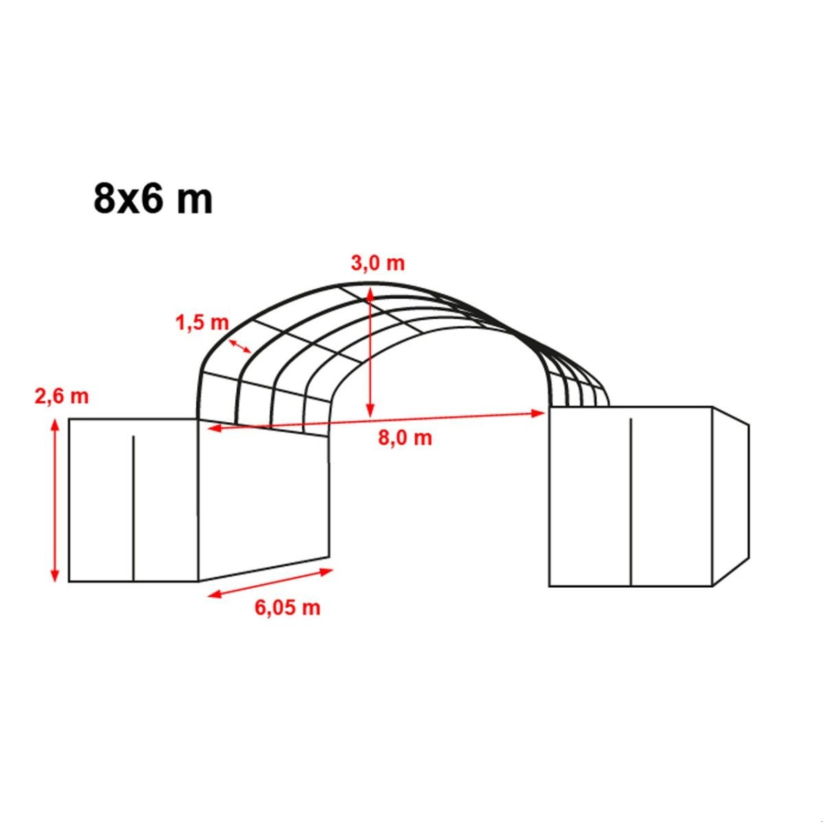 Zelthalle του τύπου Toolport Container Überdachung 8x6m Lagerzelt Unterstand Containerzelt, Neumaschine σε Norderstedt (Φωτογραφία 5)