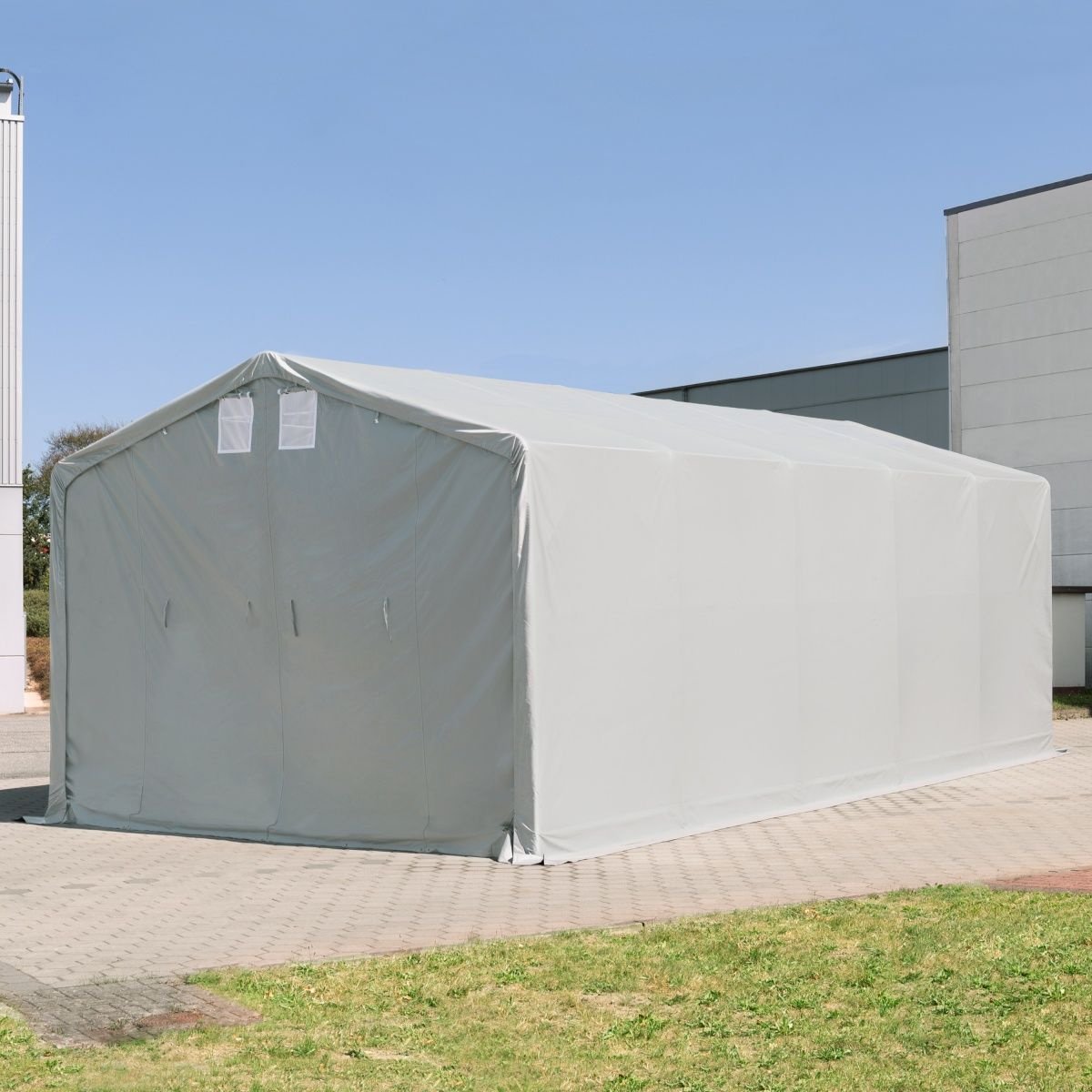 Zelthalle des Typs Toolport Lagerzelt 3x6-8x16 Zelthalle Industriezelt Zeltgarage Unterstand Halle Lager grün, Neumaschine in Norderstedt (Bild 4)
