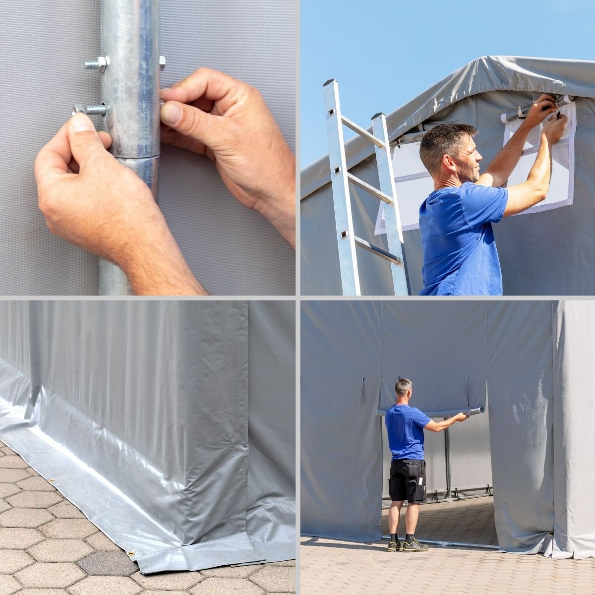 Zelthalle des Typs Toolport Lagerzelt 3x6-8x16 Zelthalle Industriezelt Zeltgarage Unterstand Halle Lager grün, Neumaschine in Norderstedt (Bild 7)