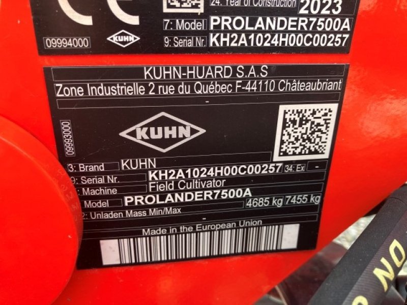 Zinkenrotor (Ackerbau) типа Kuhn Prolander 7500 stubharve, Gebrauchtmaschine в Brønderslev (Фотография 6)
