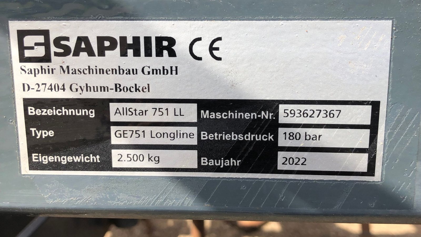 Zinkenrotor (Ackerbau) типа Saphir Allstar 751 LL Stubharve, Gebrauchtmaschine в Rødekro (Фотография 7)