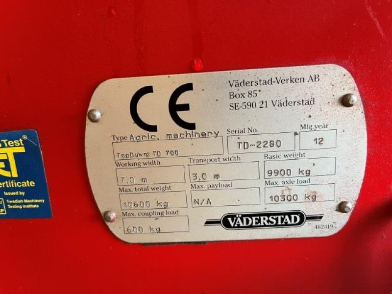 Zinkenrotor (Ackerbau) типа Väderstad TOPDOWN TD700, Gebrauchtmaschine в Næstved (Фотография 4)