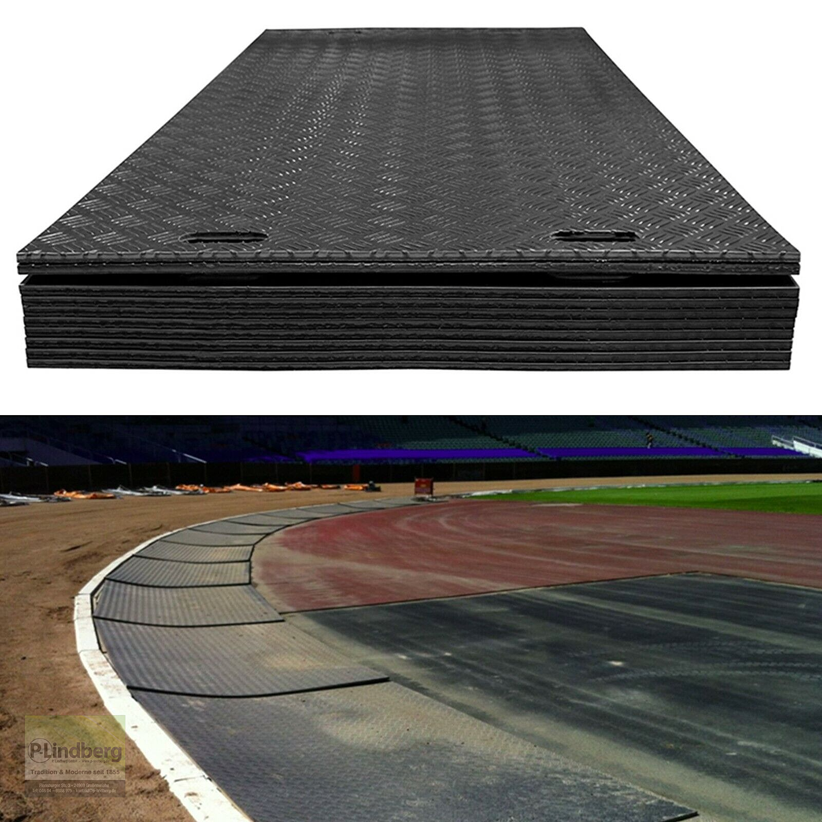 Zubehör Transporttechnik typu P. Lindberg GmbH 10 Stück robuste Fahrplatten je max. 30 T. Druck LDPE Baustelle Parkplatz Event, Neumaschine v Großenwiehe (Obrázek 3)