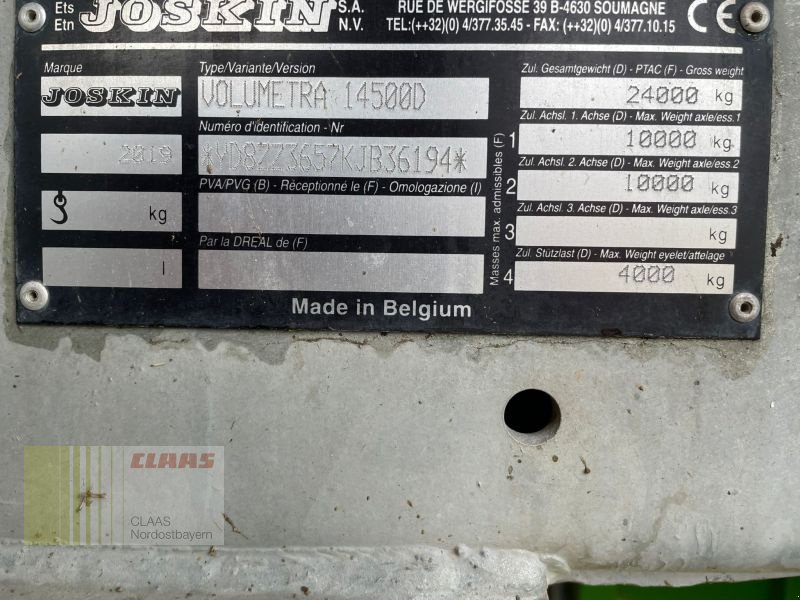 Zubringerfaß a típus Joskin VOLUMETRA 14500 D - 15m, Gebrauchtmaschine ekkor: Hollfeld (Kép 4)