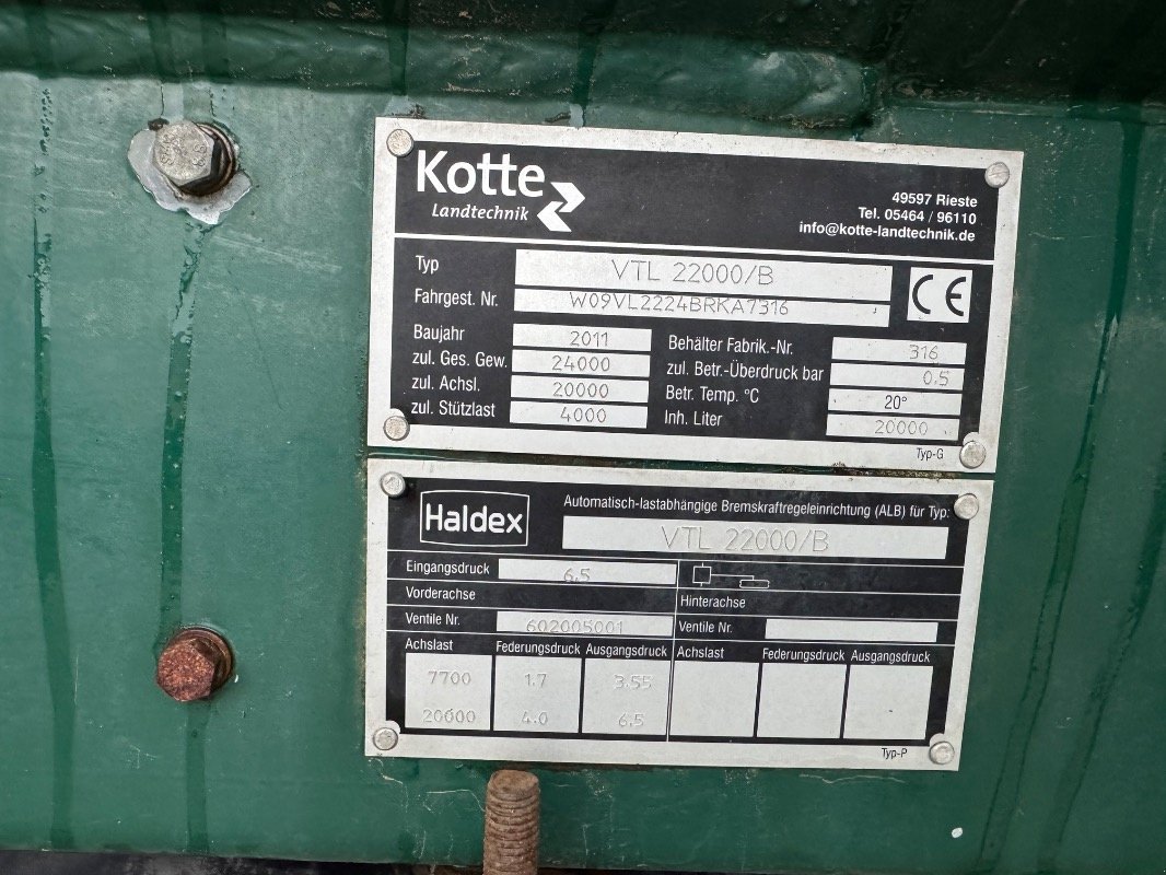 Zubringerfaß от тип Kotte VTL 22000, Gebrauchtmaschine в Liebenwalde (Снимка 2)