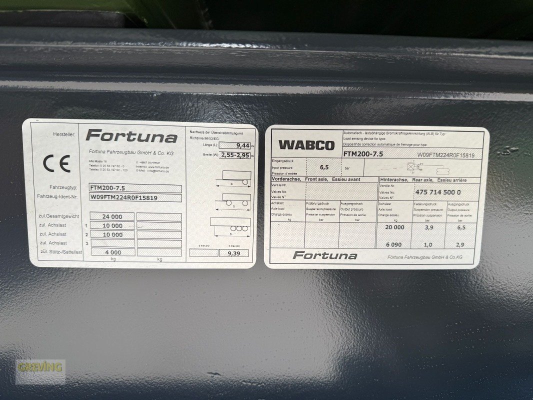Zweiachskipper des Typs Fortuna FTM 200 ALU CARGO, Neumaschine in Ahaus (Bild 8)