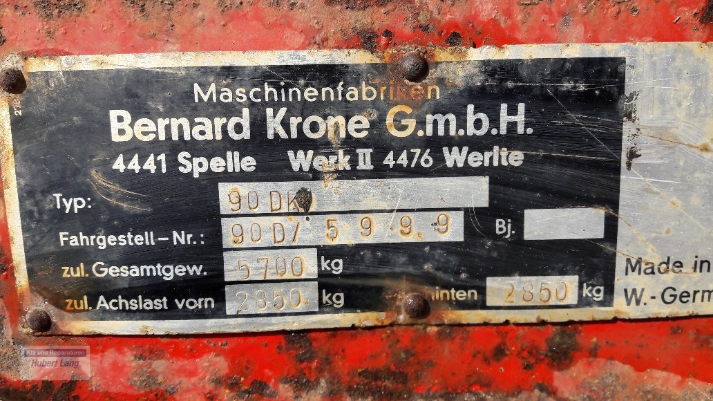 Zweiachskipper of the type Krone 90DK, Gebrauchtmaschine in Gimpertshausen (Picture 1)