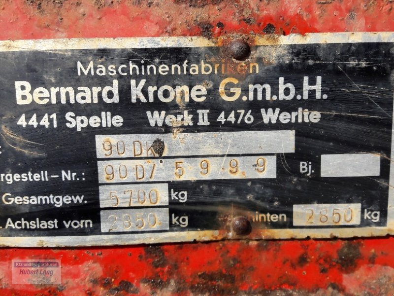 Zweiachskipper of the type Krone 90DK, Gebrauchtmaschine in Gimpertshausen (Picture 1)