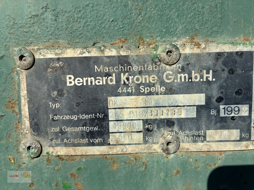 Zweiachskipper van het type Krone DK 225-18, Gebrauchtmaschine in Groß Germersleben (Foto 4)