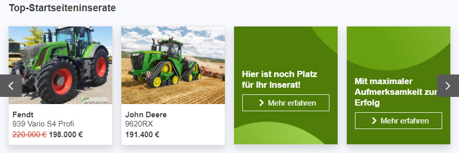 Verkaufswerkzeug Top-Startseiteninserat