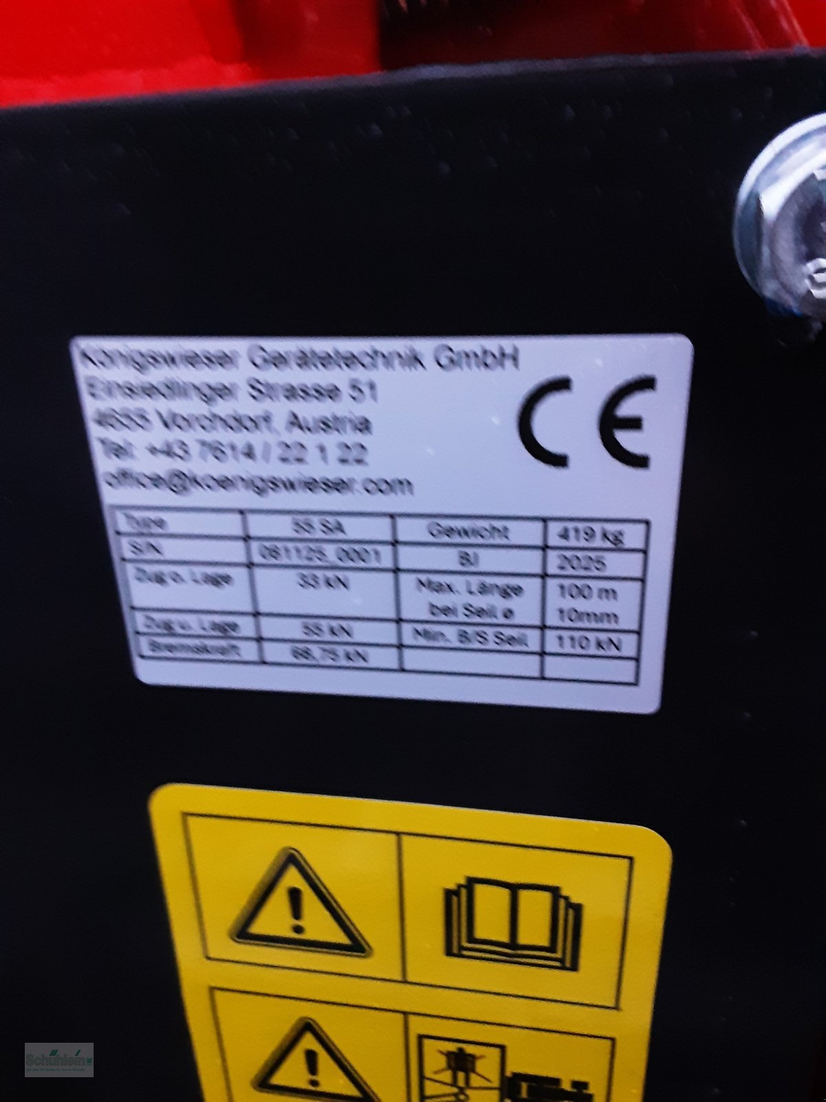 Seilwinde Türe ait Königswieser KGD 550 EH, Neumaschine içinde Emskirchen (resim 4)