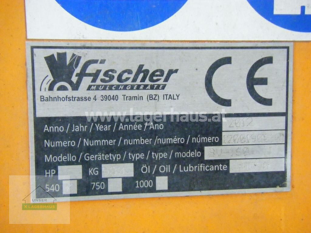 Mulchgerät & Häckselgerät typu Fischer BV 160, Gebrauchtmaschine v Horitschon (Obrázek 4)