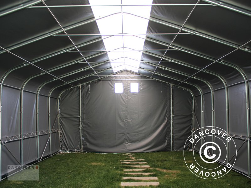 Zelthalle typu Sonstige LAGERZELT PRO 6X18X3,7M PVC MIT DACHFENSTER, GRAU, Neumaschine v Hellebaek (Obrázek 2)
