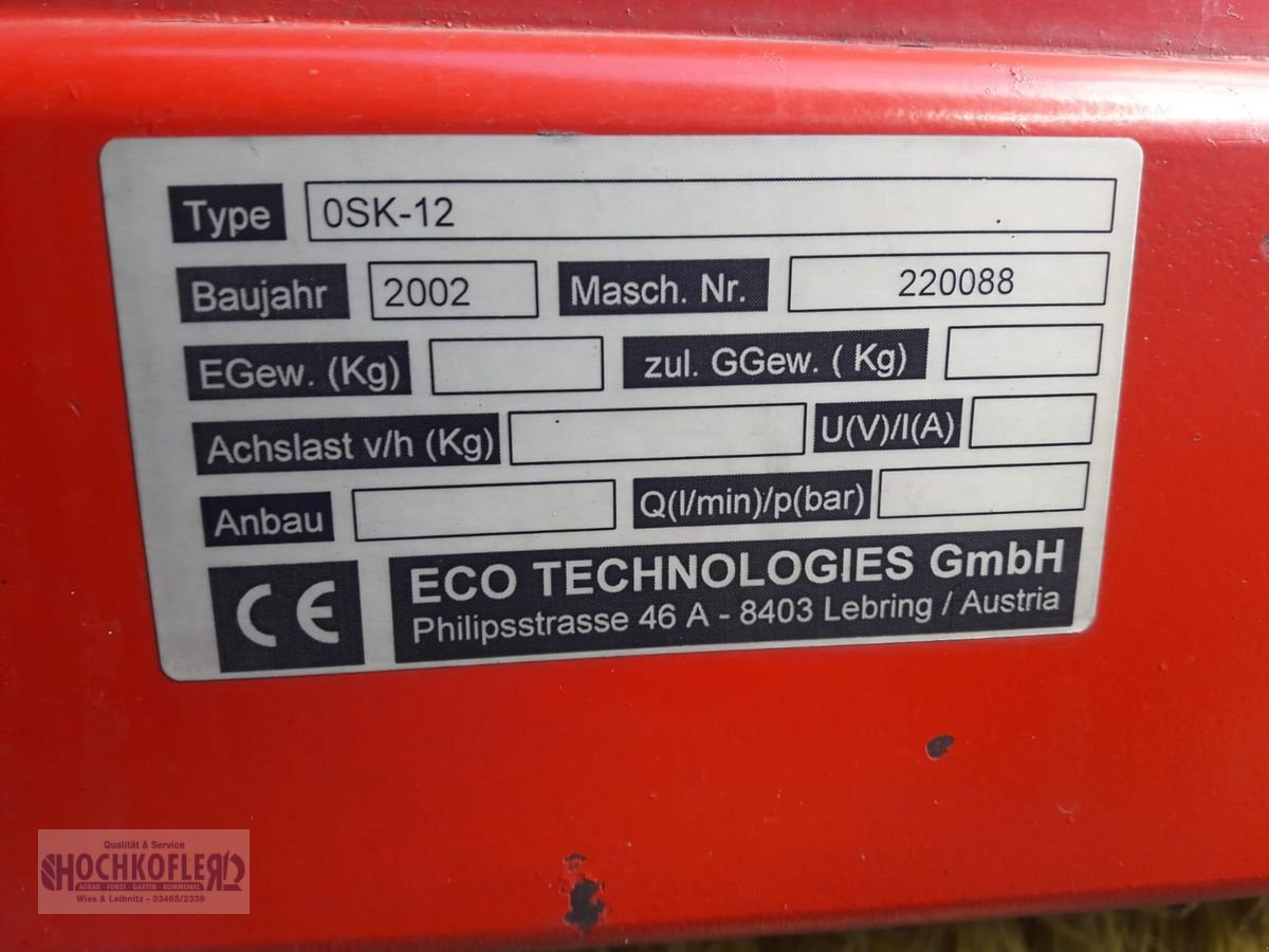 Kehrmaschine typu Eco Kehrmaschine ECO SK12 hydr, Gebrauchtmaschine w Wies (Zdjęcie 5)