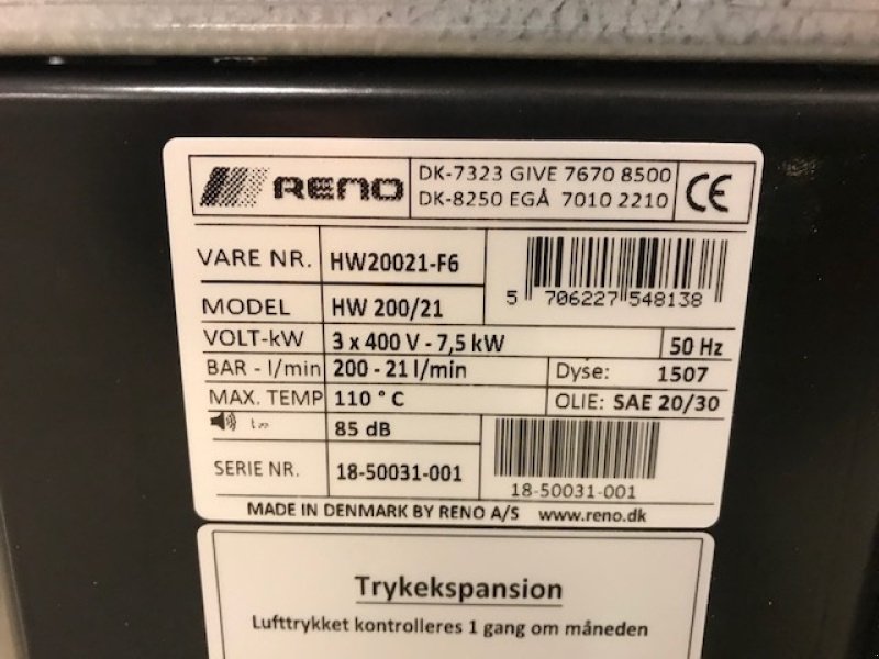 Hochdruckreiniger of the type Sonstige HW200/21 Geyser M8 - Med påbygget slangetromle, Gebrauchtmaschine in Roslev (Picture 7)