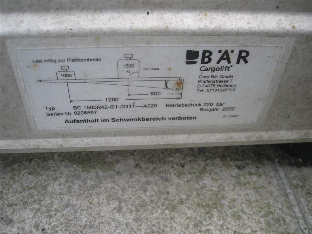 Sonstiges a típus Sonstige BAR Cargolift, Gebrauchtmaschine ekkor: Høng (Kép 4)