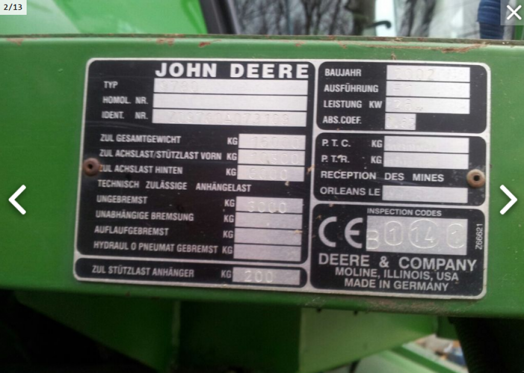 Oldtimer-Mähdrescher типа John Deere 9780 CTS, Neumaschine в Озеряни (Фотография 2)