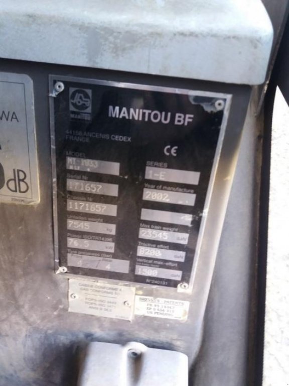 Teleskopstapler a típus Manitou MT 1033,  ekkor: Київ (Kép 8)