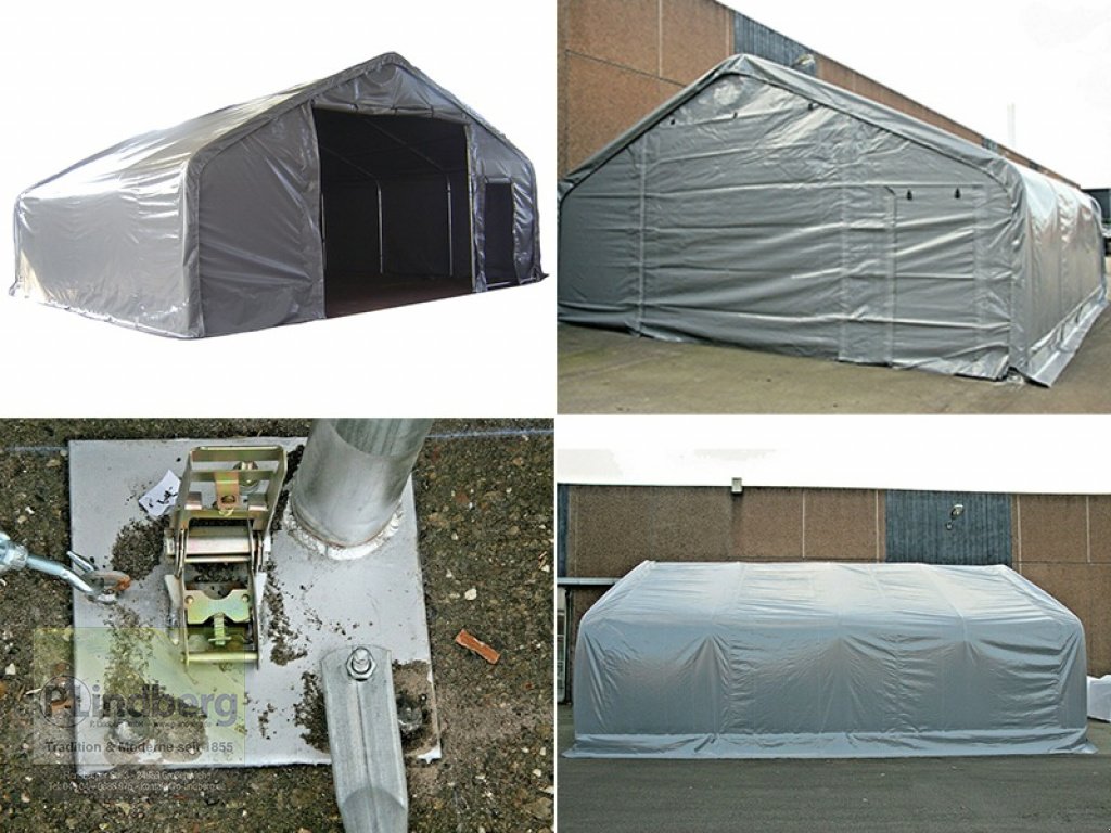 Zelthalle του τύπου P.Lindberg GmbH Robuste Zelthalle 9,15 x 7,9 x 4,2m PVC-Plane 650 Gramm/m² Stahlrahmen Garage Unterstand Materiallager, Neumaschine σε Großenwiehe (Φωτογραφία 1)