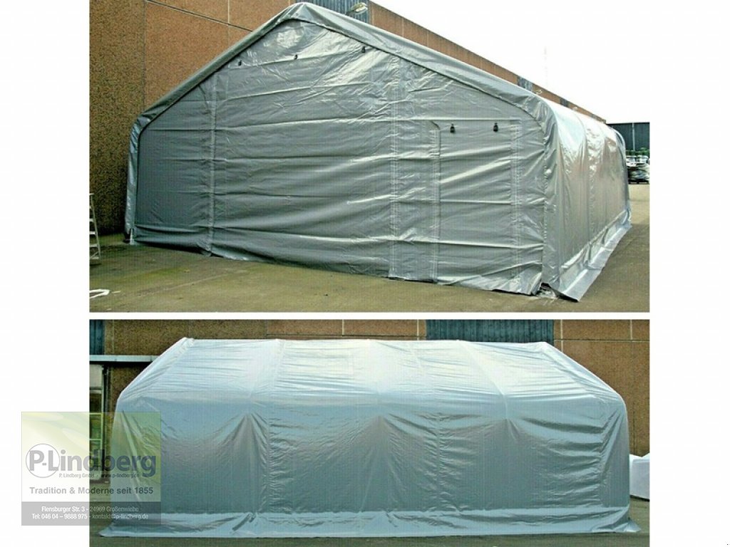Zelthalle του τύπου P.Lindberg GmbH Robuste Zelthalle 9,15 x 7,9 x 4,2m PVC-Plane 650 Gramm/m² Stahlrahmen Garage Unterstand Materiallager, Neumaschine σε Großenwiehe (Φωτογραφία 4)