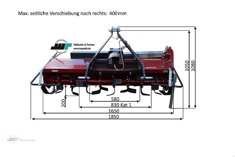 Bodenfräse typu Wallentin & Partner Bodenfräse 1,65 m - mit Seitenverstellung, Neumaschine w Wesenberg (Zdjęcie 3)
