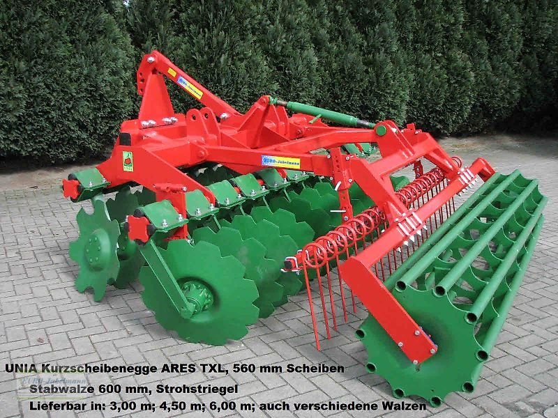 Kurzscheibenegge Türe ait Unia Kurzscheibeneggen, ARES NEU, 2,50 - 12,00 m, verschiedene Walzen, Neumaschine içinde Itterbeck (resim 2)