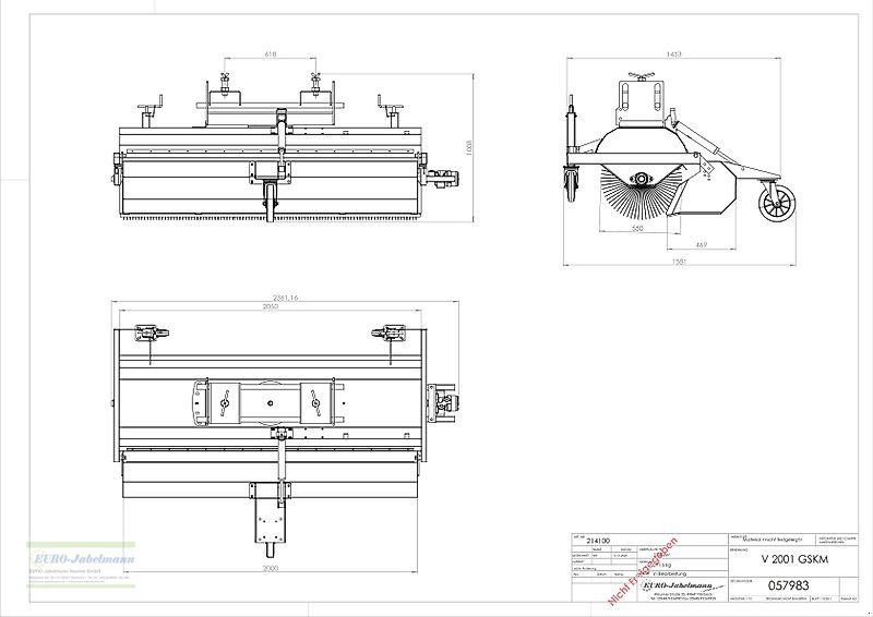 Kehrmaschine des Typs EURO-Jabelmann Kehrmaschinen, NEU, Breiten 1500 - 2500 mm, eigene Herstellung, für Schlepper + Stapler, Neumaschine in Itterbeck (Bild 23)