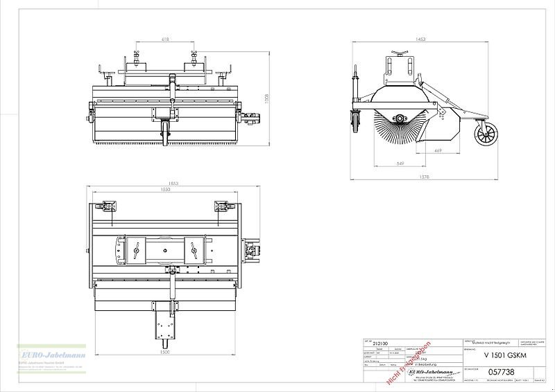 Kehrmaschine des Typs EURO-Jabelmann Kehrmaschinen, NEU, Breiten 1500 - 2500 mm, eigene Herstellung, für Schlepper + Stapler, Neumaschine in Itterbeck (Bild 19)