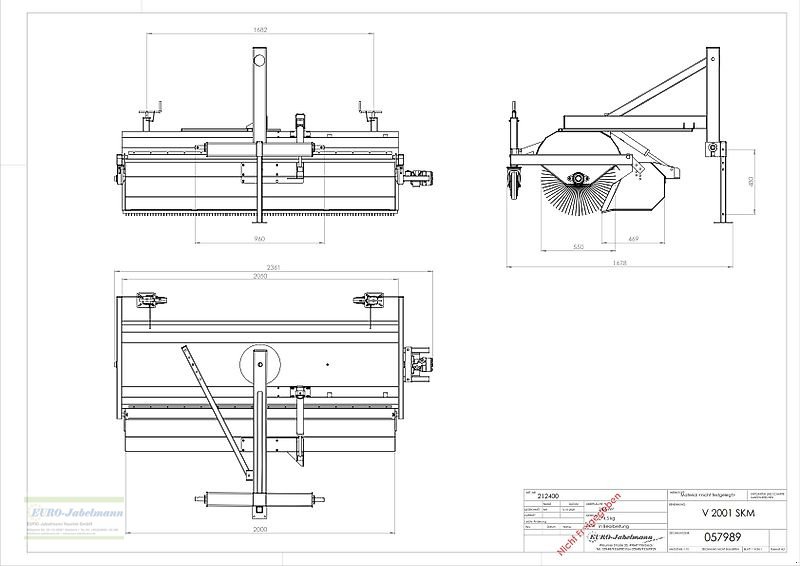 Kehrmaschine a típus EURO-Jabelmann Kehrmaschinen, NEU, Breiten 1500 - 2500 mm, eigene Herstellung, für Schlepper + Stapler, Neumaschine ekkor: Itterbeck (Kép 24)