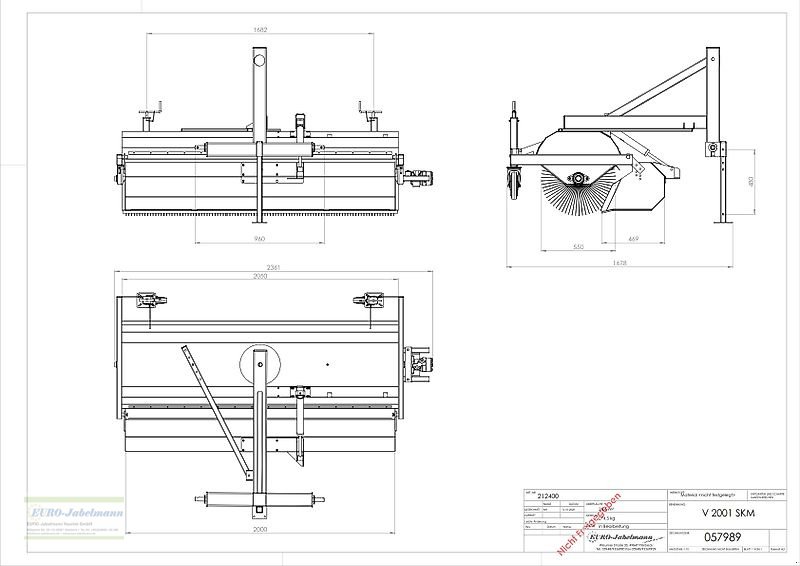 Kehrmaschine des Typs EURO-Jabelmann Kehrmaschinen, NEU, Breiten 1500 - 2500 mm, eigene Herstellung, für Schlepper + Stapler, Neumaschine in Itterbeck (Bild 24)