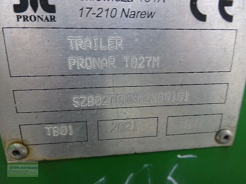Ballentransportwagen от тип PRONAR Ballenwagen, Strohwagen, TO 27, 18 to, hydr. Ladungssicherung, Bauj. 2021, Gebrauchtmaschine в Itterbeck (Снимка 16)