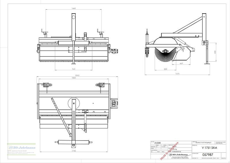 Kehrmaschine typu EURO-Jabelmann Kehrmaschine, Schlepperkehrmaschine V 1751 SKM, 1,75 m NEU, Neumaschine v Itterbeck (Obrázek 7)