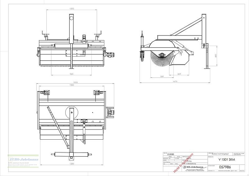 Kehrmaschine typu EURO-Jabelmann Kehrmaschine, Schlepperkehrmaschine V 1501 SKM, 1,50 m NEU, Neumaschine v Itterbeck (Obrázek 7)