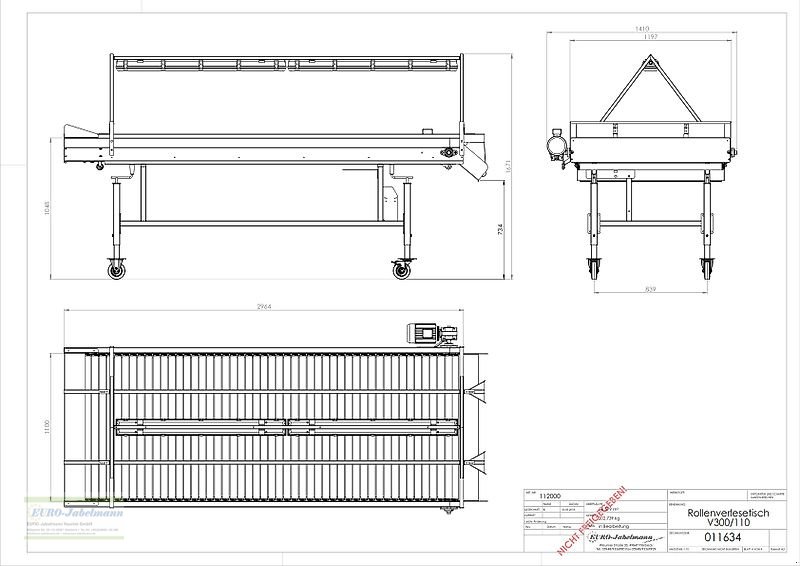 Lagertechnik a típus EURO-Jabelmann Rollenverlesetisch V 300/110, Stehmodell, NEU, Neumaschine ekkor: Itterbeck (Kép 19)